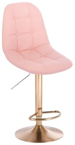 LuxuryForm DESIGN Barová stolička SAMSON na zlatom tanieri - ružová