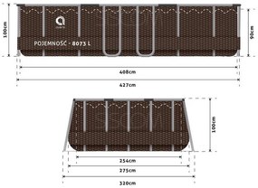 Bazen stojanový AVENLI  427x275x100cm 16v1 SET PRO- 282000