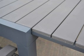 Záhradný stôl CALVIN hliník/ polywood šedý