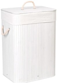 Kôš na bielizeň bambusový 80 l biely