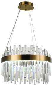 LED Stmievateľný luster na lanku LED/70W/230V 3000-6500K zlatá + diaľkové ovládanie