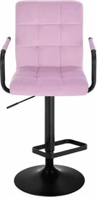 LuxuryForm DESIGN Barová stolička VERONA BLACK VELUR na čiernom tanieri - levanduľová