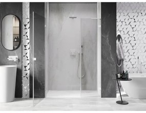 Mexen Lunar-B, L výklopné ľavé sprchové dvere 110 cm, 8mm číre sklo, biely profil, 832SL-110-050-20-00-L