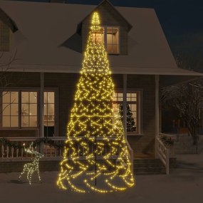 Vianočný stromček na stožiari teplé biele svetlo 1400 LED 500cm 343542