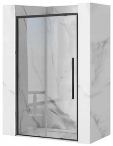 Rea Solar Black, posuvné sprchové dvere 100 x 195 cm, 6mm číre sklo, čierny profil, REA-K6512