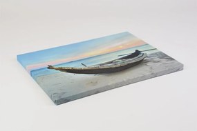 Nástenná maľba Loď na pláži, LED s časovačom, 30 x 40 cm