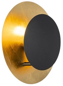 Art Deco nástenná lampa čierna so zlatom - Emilienne