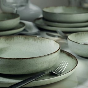 24-dielna súprava zeleného porcelánového riadu Kütahya Porselen Pearl