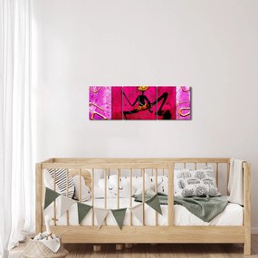 Obraz historickej nástennej maľby (s hodinami) (90x30 cm)