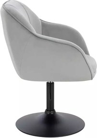 LuxuryForm DESIGN Stolička AVOLA VELUR na čiernom tanieri - svetlo šedá