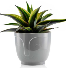 PLASTOVÝ KVETINÁČ ZOE SADA 2KS 16X18,5 CM+14,3X16,5 CM SIVÁ