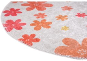 Oranžový/slonovinový prateľný detský koberec ø120 cm Fall Flowers – Vitaus