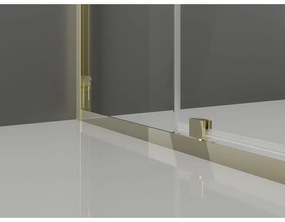 Mexen Exo, výklopný štvorcový sprchový kút 90 x 90 cm, číre sklo, zlatá, 8110-090-090-50-00