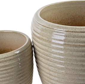 Sada 2 ks keramických květináčů NEVA XIV světle béžová