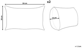 Sada 2 bavlnených vankúšov so vzorom geparda 30 x 50 cm sivá ARALES Beliani