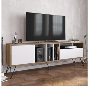 TV stolík/skrinka Mistique 180 (orech + čierna + biela) . Vlastná spoľahlivá doprava až k Vám domov. 1102366