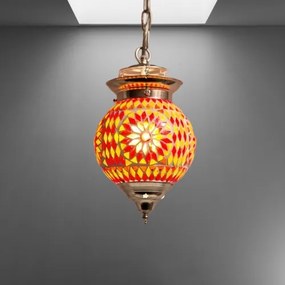Stropné orient svietidlo závesné Globe mozaika vzor RUBY Ø15