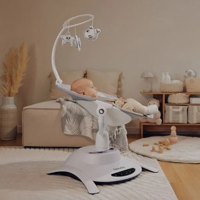 Lionelo - Detské húpacie lehátko s melódiou 2 v 1 BELLA Grey Concrete + diaľkové ovládanie