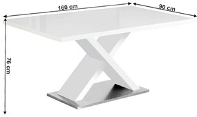 Tempo Kondela Jedálenský stôl, biela s vysokým leskom HG, FARNEL