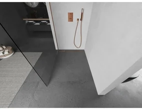 Mexen Kioto, sprchová zásteny typ Walk-In 50 x 200 cm, 8mm číre sklo, medený matný profil, 800-050-101-65-00