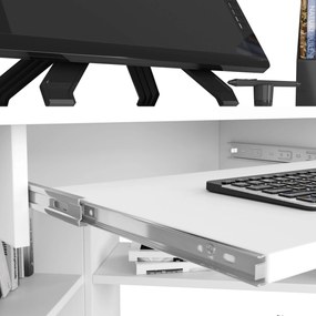 Rohový písací stôl Ted biely