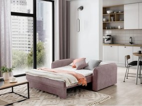 Ružová ženilková rozkladacia/s úložným priestorom pohovka 155 cm Laine – ELTAP