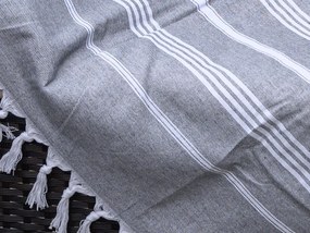 Plážová osuška FARAO 90 x 180 cm, sivá 70% bavlna | 30% polyester
