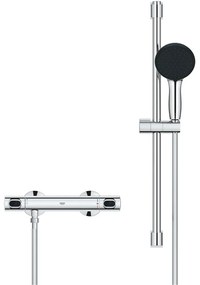 GROHE Precision Flow nástenný sprchový termostat, ručná sprcha 1jet EcoJoy priemer 110 mm, 62 cm sprchová tyč, jazdec a sprchová hadica 175 cm, chróm, 34800001