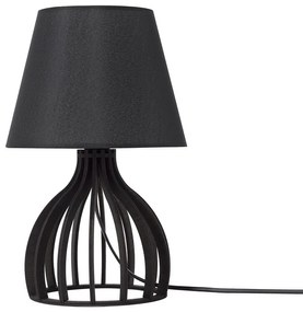 Drevená stolná lampa čierna AGUEDA Beliani