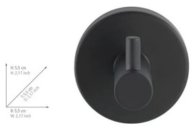 Matne čierny samodržiaci háčik z nehrdzavejúcej ocele Bosio – Wenko