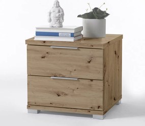 Nočný stolík s 2 zásuvkami Smilla, výška 43 cm, dub artisan