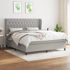 Boxspring posteľ s matracom svetlosivá 100x200 cm látka 3128213
