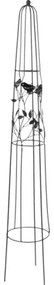 Opora na popínavé rastliny obelisk Lafiora vták Ø22 x 120 cm kovová čierna