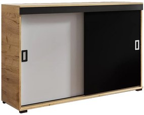 Komoda Retro 120 Craft/Biely/Čierna + Rukoväte Biely I Čierna