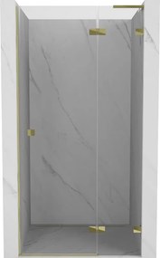 Mexen, Mexen Lunar L pravé otočné sprchové dvere 105 cm, transparentné, zlaté - 834L-105-000-50-00-P