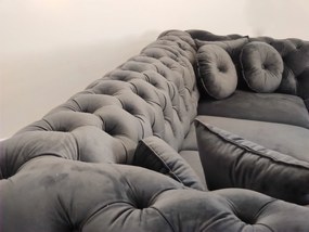 Rohová sedačka rozkladacia, CHESTERFIELD Madrid, šedá Dĺžka: 250 x 200 cm