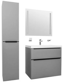 Mereo, Mereo Mailo, kúpeľňová skrinka 121 cm, čierne madlo, Multidecor, Betón Chicago tmavosivý, MER-CN593SBBCS2