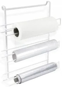 CONFORTIME Závesný organizér na alobal, fóliu a kuchynské utierky, biely kov CANTE