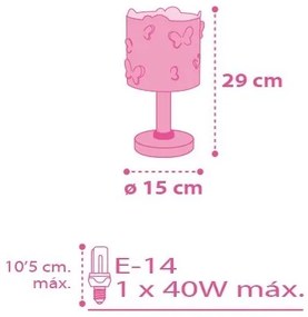 Dalber 62141 - Detská lampička BUTTERFLY 1xE14/40W/230V
