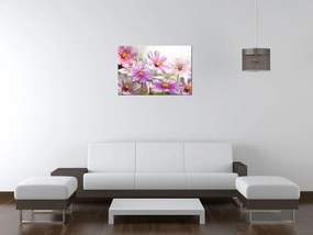 Gario Obraz s hodinami Jemné kvety Rozmery: 100 x 40 cm