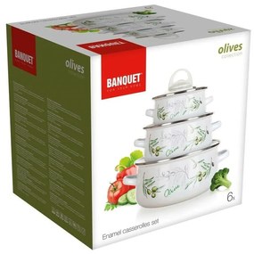 Banquet 6-dielna sada smaltovaného riadu Olives