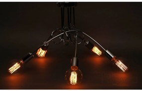 Stropné svietidlo Edison 3, chrómové telo svietidla