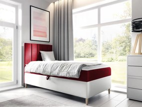 Kontinentálna posteľ Junior Kamire 1, Strana: ľavá, Rozmer postele: 90x200, Dostupné poťahy: ekokoža Soft 017 (biela) + Fresh 08