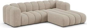 Béžová ženilková rohová pohovka (pravý roh/s leňoškou) Lupine – Micadoni