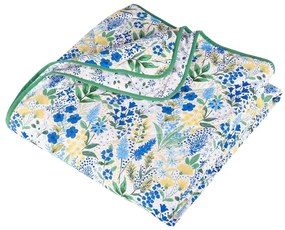 Zeleno-modrý prešívaný pléd 220x230 cm Tilly Floral – Catherine Lansfield