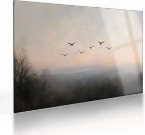 Sklenený obraz - Hejno vtákov (70x50 cm)