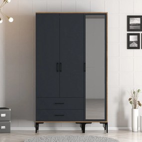 Šatníková skriňa Kiara RT (orech + antracit). Akcia -19%. Vlastná spoľahlivá doprava až k Vám domov. 1088481