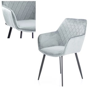 Dizajnová stolička Vialli strieborná