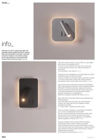 Redo 01-1491 - LED nástenné svietidlo QUDA LED/6W/230V + LED/3W CRI 90 USB biela