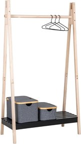 Čierny stojan na oblečenie z masívu pavlovnia Torino - House Nordic